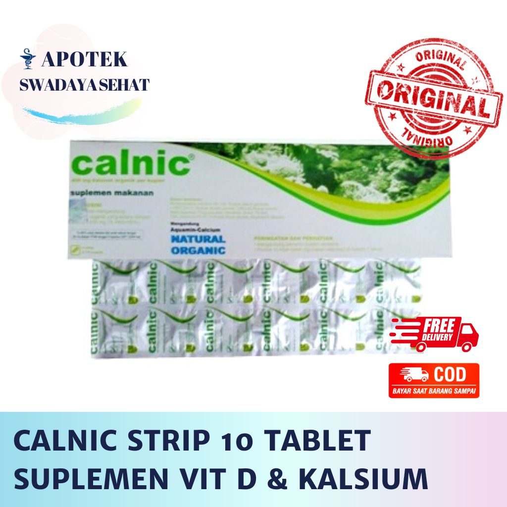 CALNIC STRIP 10 TABLET - Multivitamin Suplemen Vitamin D dan Kalsium Kalnic Kalnik