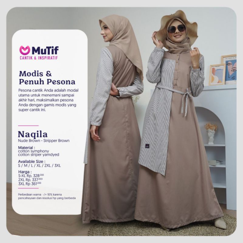 GAMIS MUTIF NAQILA NUDE BROWN