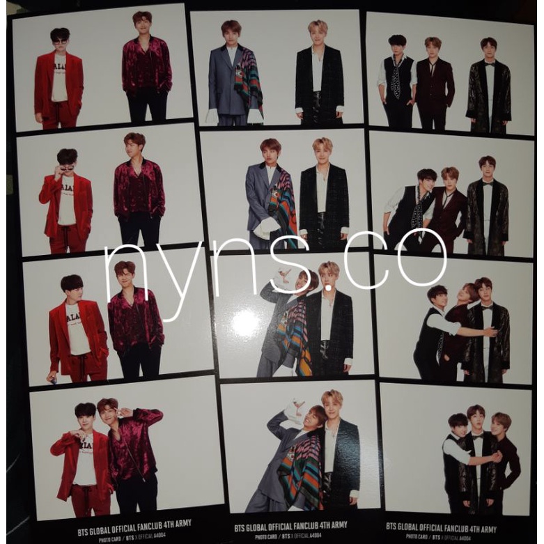 BTS Photocard 4th Army Kit 4 PC RM Suga Jin J-Hope Jimin V JK