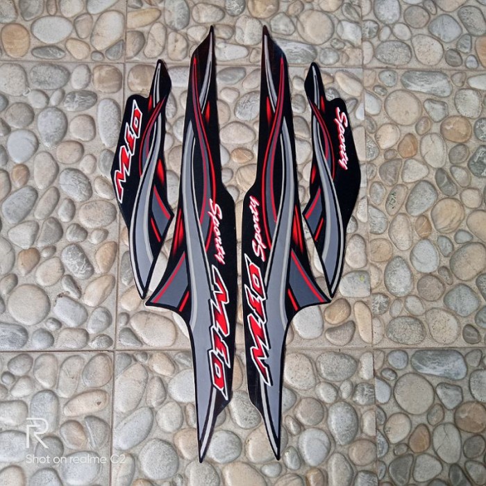 stiker striping motor yamaha mio sporty 2005 hitam