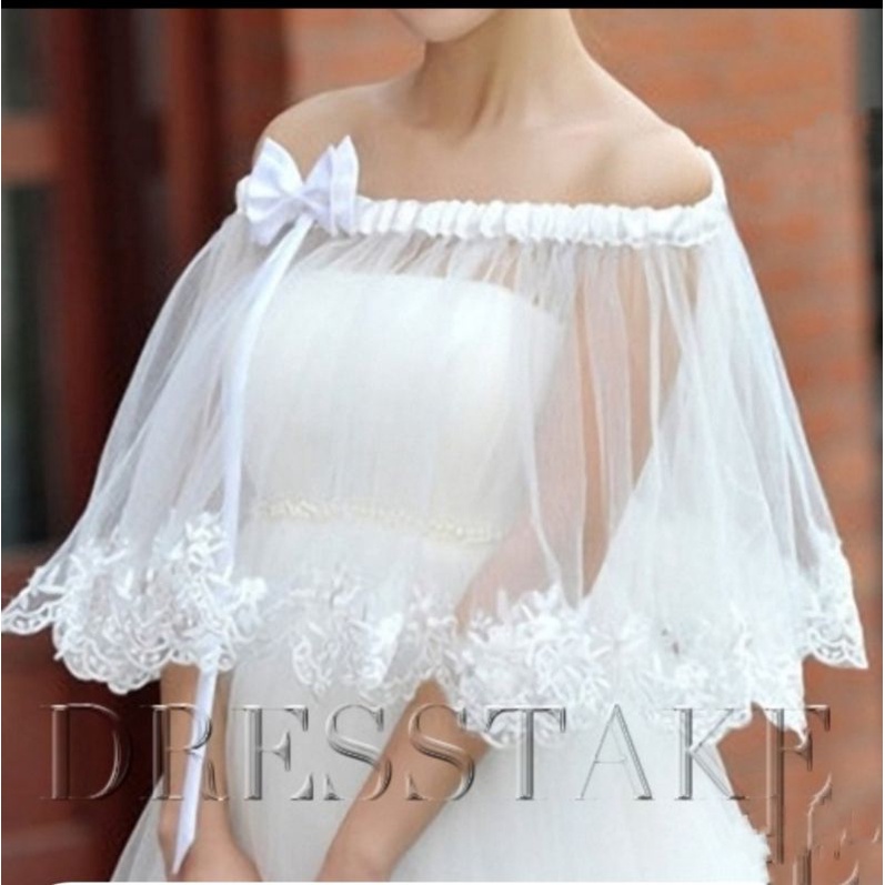 outer cape tille tile tulle bridal kondangan / luaran dress pesta