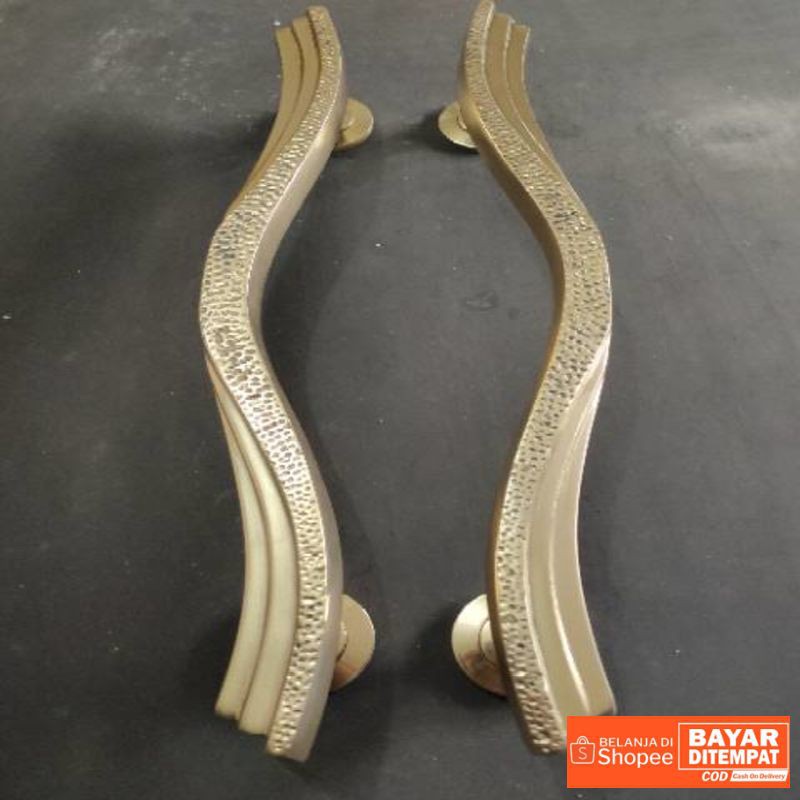 Handle Pintu Kuningan Kipas / Brass Door Pull - Polished Brass Termurah