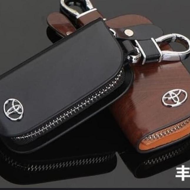 Super Promo Bahan Kulit Branded Dompet STNK TOYOTA Gantungan Kunci Mobil Motor Logo toyota Premium