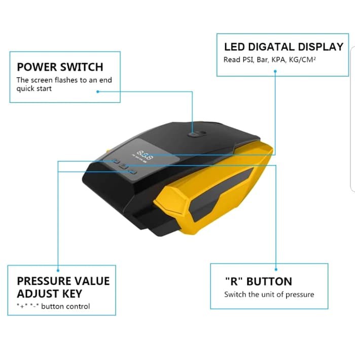 INFLATOR POMPA BAN MOBIL POMPA ANGIN PORTABLE 150 PSI DC STRONG - IPA728