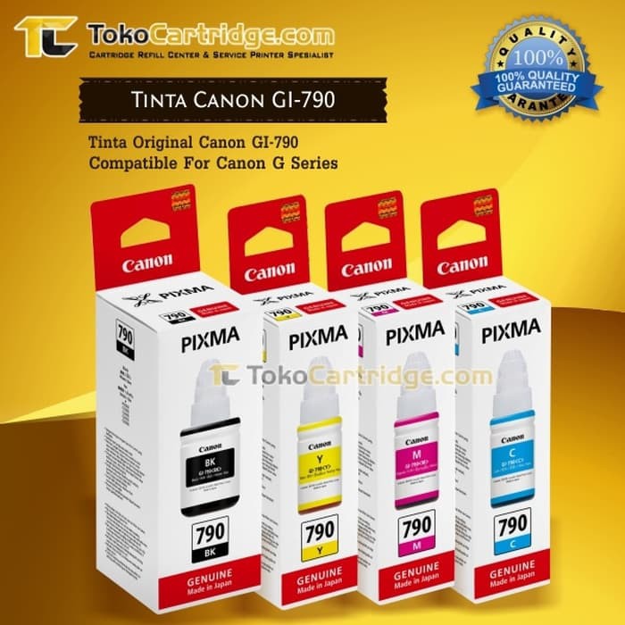 Tinta Canon GI790 GI 790 GI-790 1 SET Ink Refill Printer G1000 G1010 G2000 G2010 G3000 G3010 G4010