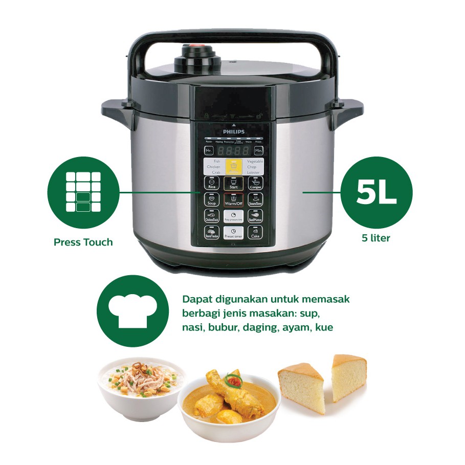 Jual PHILIPS All in One Electric Pressure Cooker HD2136 Presto Digital