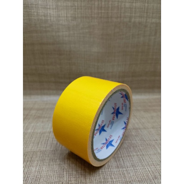 Lakban Plakban Isolasi Besar Cloth Tape Kain 2 inch 48mm 6 Meter Hitam Merah Hijau Kuning Silver Biru