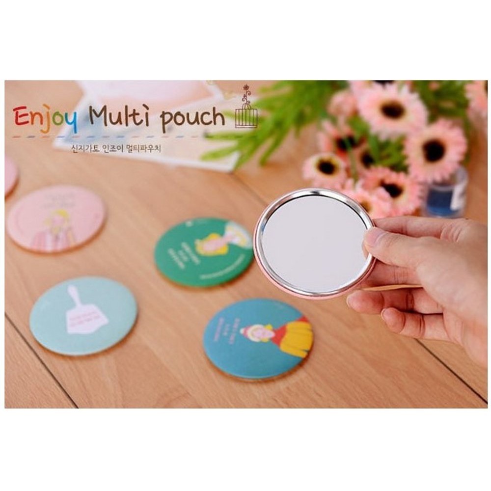 Cermin Mini Kaca Bundar Unik Lucu Travel Mirror