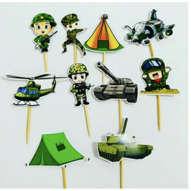 Jual Tentara Army Cute Topper Cupcake Birthday / Hiasan Kue Ulang Tahun
