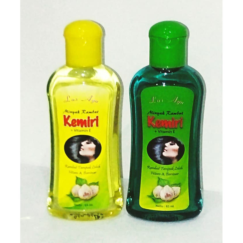 Lus Ayu Minyak Kemiri Minyak Rambut Kemiri 63ml - Kuning &amp; Hijau