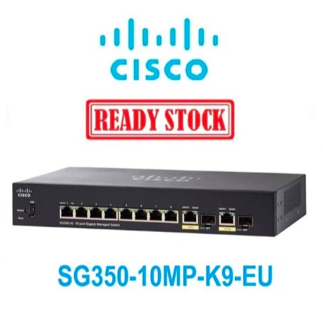 Cisco SG350-10MP-K9-EU 10-port Gigabit Max-PoE Managed Switch