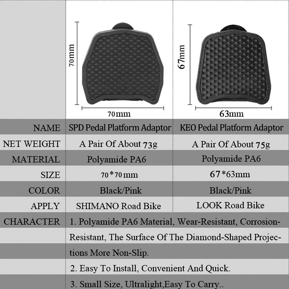 Lanfy Pedal Platform Adapter Bagian Sepeda Pedal KEO Sepeda Jalan Hitam Look Series Clipless Pedal Sepeda Pedal Convert