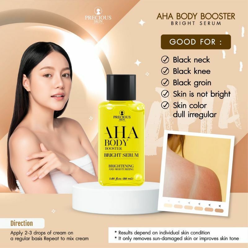 [ 𝗕𝗣𝗢𝗠 ] PRECIOUS SKIN MIMI AHA Brightening Booster BODY SERUM 30 ml