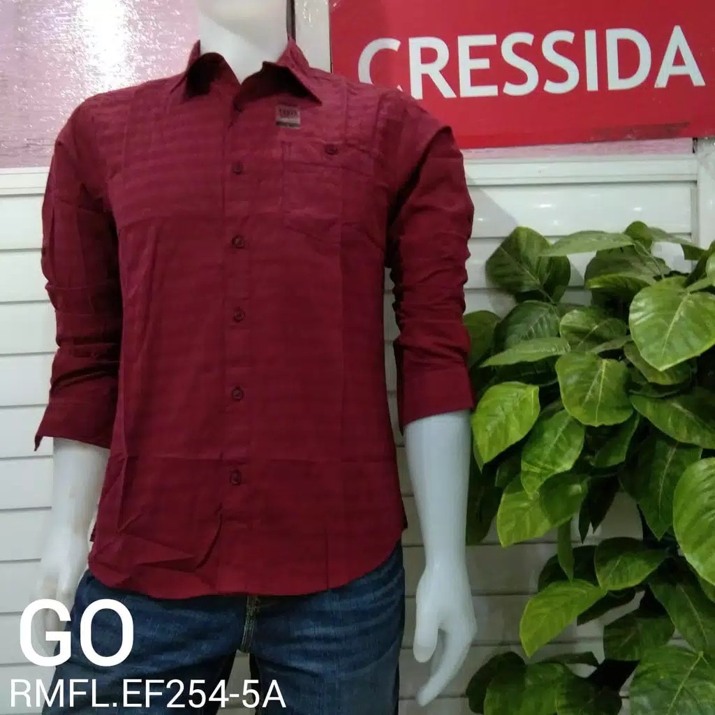 gos  CRESSIDA KEMEJA PRIA SLIMFIT Kemeja Casual Kemeja Lengan Panjang