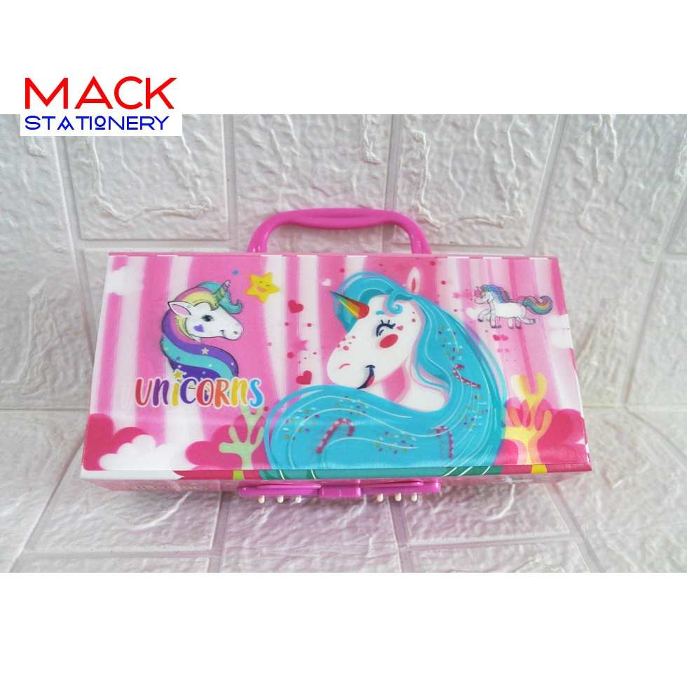 Kotak Pensil Kode 3 Susun 3 Dimensi / Pencil Case kode 3 Tingkat / Tempat Pensil kode-Unicorn
