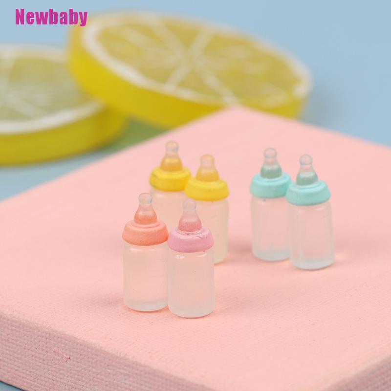 (Newbaby) 6pcs Miniatur Botol Susu Bayi Skala 1: 12 Untuk Rumah Boneka