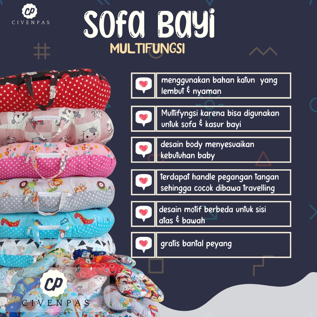 Sofa Bayi Multifungsi Kasur Bayi Jumbo Tempat Tidur bayi matras bayi kasur travelling baby 2in1