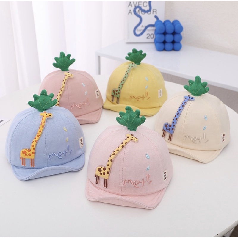 6-18 bulan Topi Anak Bayi Balita Impor Model MET Jerapah Anak Laki Laki Anak Perempuan/ Baby Kid Toddler Hat Cap