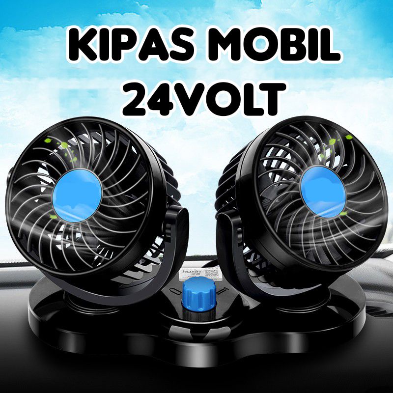 Kipas Angin Mobil Double Blower Fan 24v Lighter - Kipas Duduk Mobil Double ⭐ Toko13 ⭐