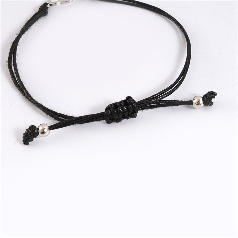 2 Pcs Fashion Gelang Ganda Bentuk Hati Adjustable Tenun Wanita Pria Gelang Pasangan Hadiah Perhiasan Aksesoris