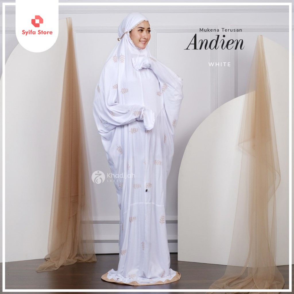Mukena Terusan Dewasa Andien Khadijah Label Full Bordir Premium