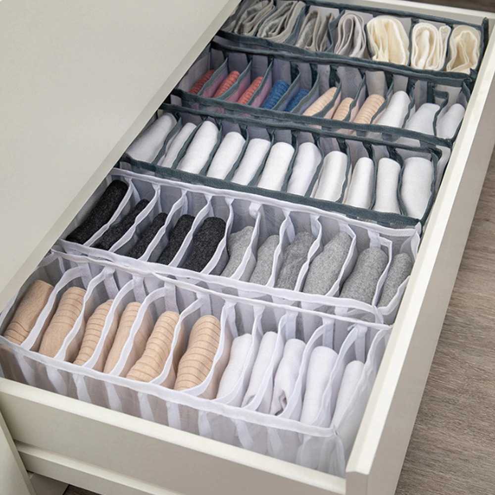 Junejour Kotak Sekat Pembatas Pakaian Closet Organizer Storage Box Penyimpanan Baju Lemari Celana