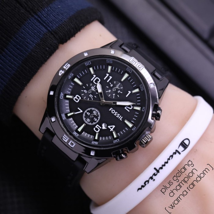 JAM TANGAN PRIA KULIT MURAH ANTI AIR DIGITAL RANTAI ORIGINAL O3W8 Fosil Tanggal aktif Plus gelang Ch
