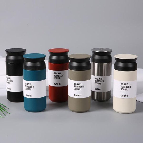 Botol Minum Tumbler Thermos Stainless Steel 350ml HS-6983 Black Grab Medan