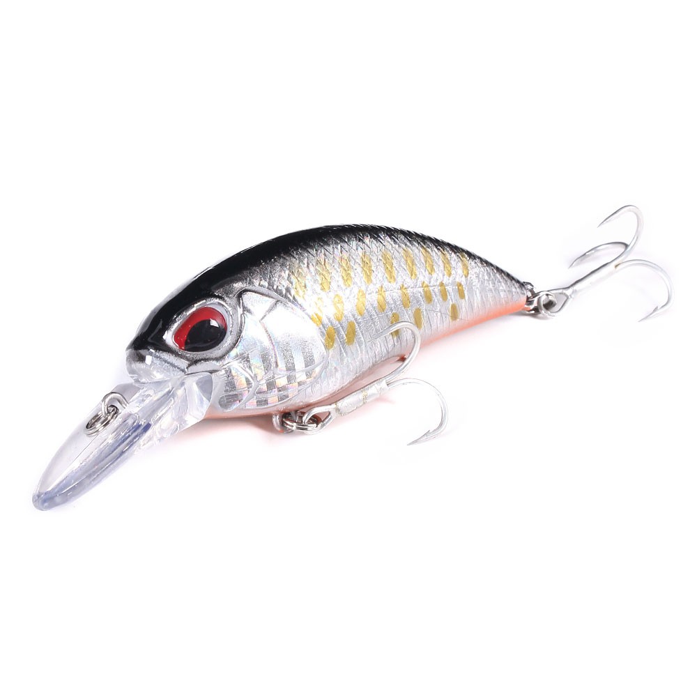 HENGJIA 1PCS Casting Crankbait Umpan Pancing 8cm 15.5g Fishing Bait 3D Eyes Swimbait Fishing Lure