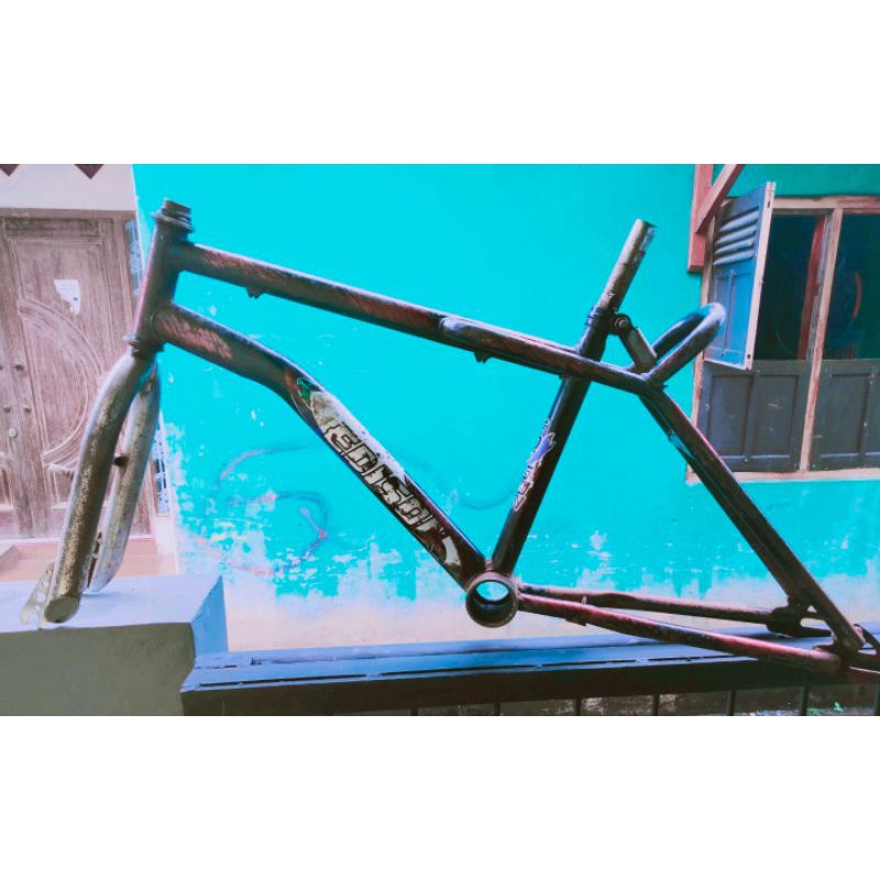 Frame BMX Modifikasi, Merk Edison Ukuran 20', Hitam