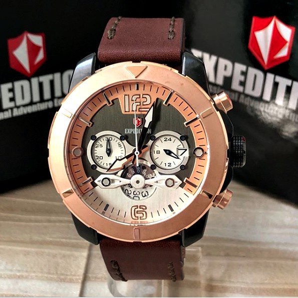 JAM TANGAN PRIA EXPEDITION E 6761 LEATHER ORIGINAL GARANSI RESMI 1 TAHUN