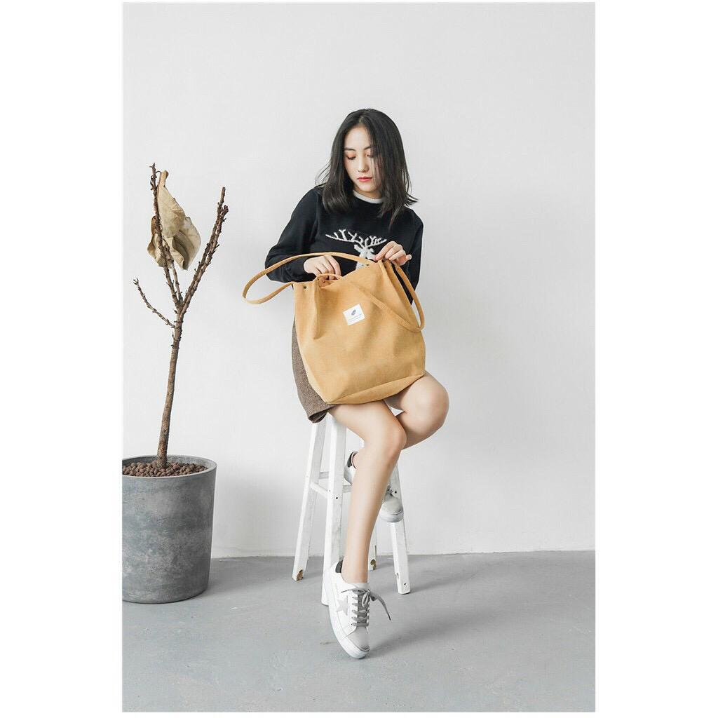 TOTE BAG T14 TAS KANVAS TOTE BAG FASHION KOREA TAS WANITA KUALITAS IMPORT - ALADDIN88