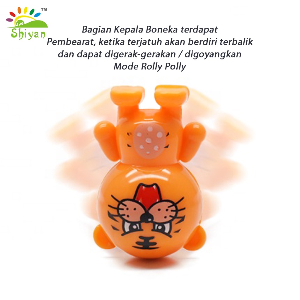 [Shiyan] mainan anak tumbler roly poly motif emoticon lucu pengiriman RANDOM