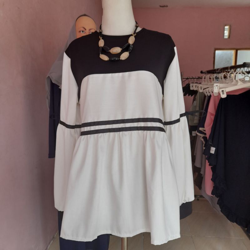 Tunik Putih Kombinasi