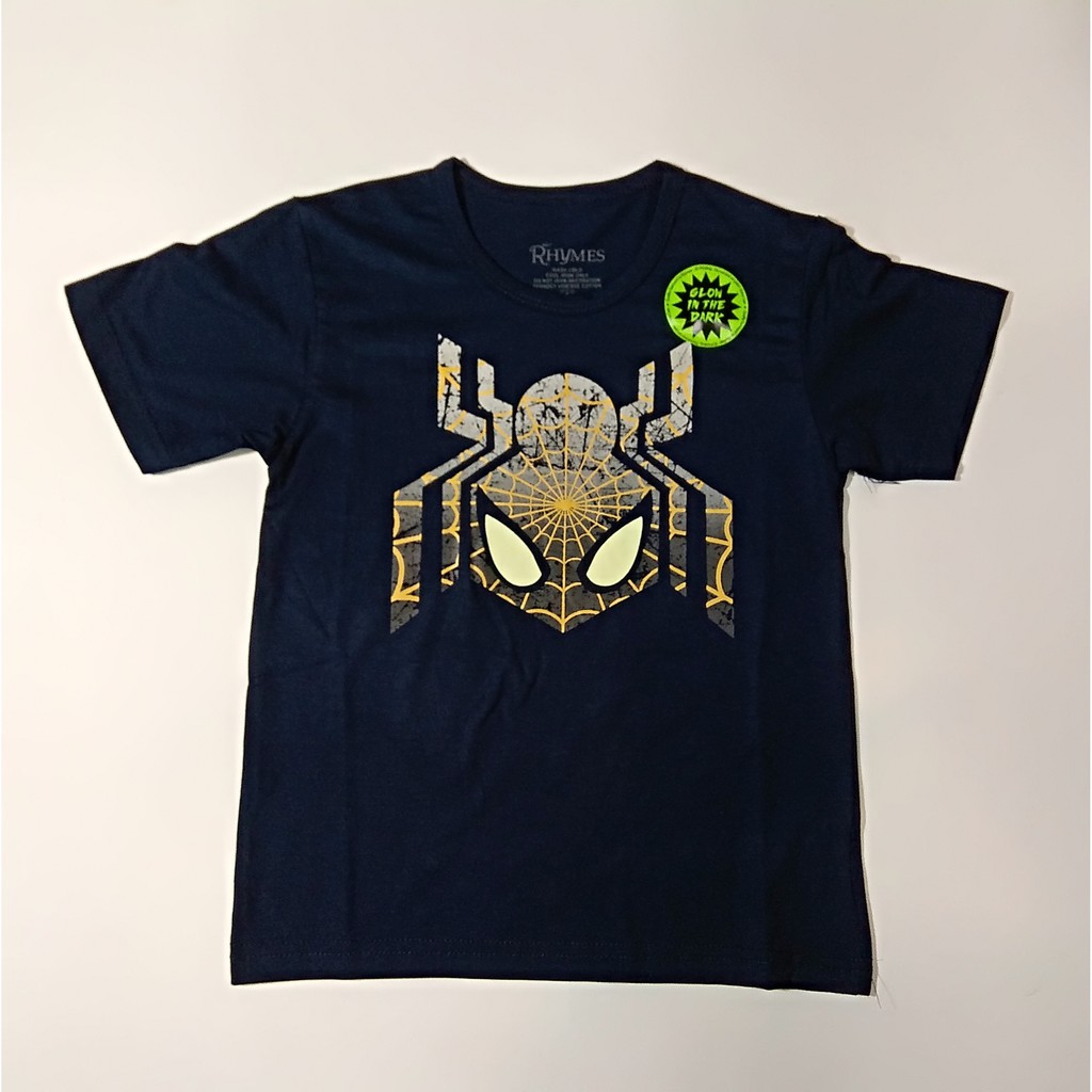 Kaos Baju Tshirt Anak Laki-Laki Spiderman Glow In The Dark Import Karakter Avengers