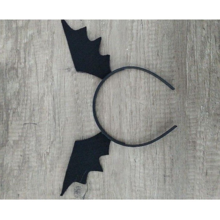 bando halloween tanduk  bat wing kelelawar polos hitam dewasa anak kostum