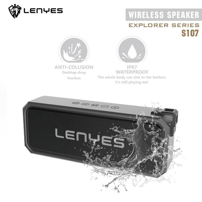 Speaker BLUETOOTH Lenyes S107 WATERPROOF IPX7 ORI Original Bass Grosir