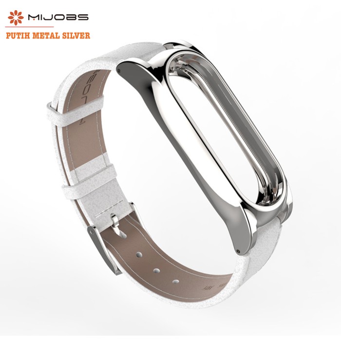 Mijobs Genuine Leather Strap-Gelang Tali Xiaomi Mi Band 2 Original