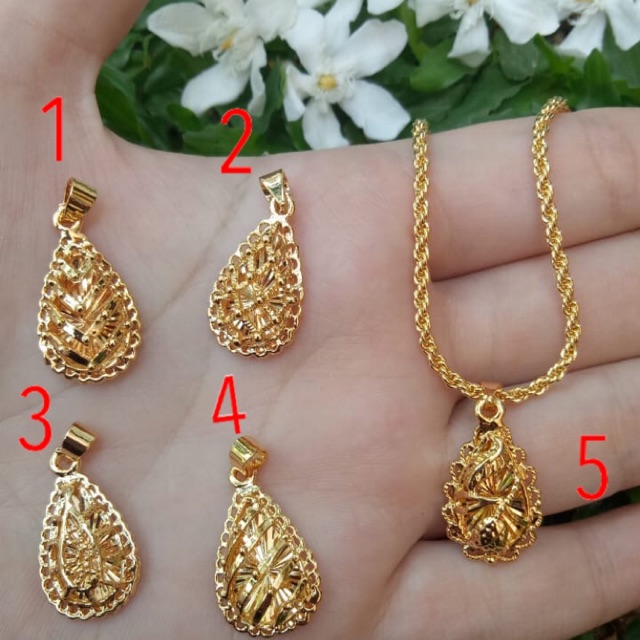 Kalung liontin oval gold suping 24k