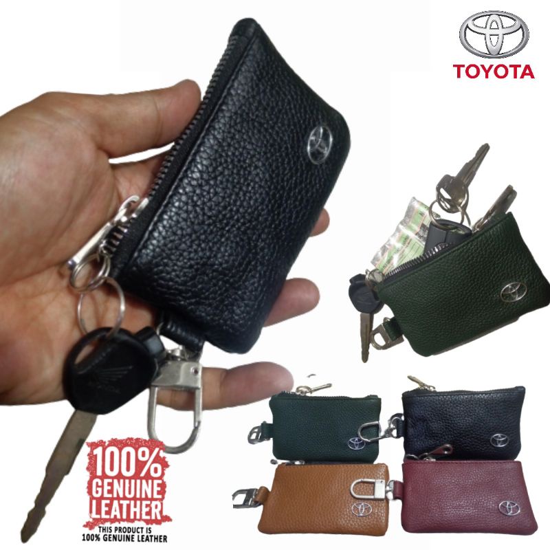 gantungan kunci mobil toyota kulit asli premium - dompet stnk dompet remote dompet kunci mobil