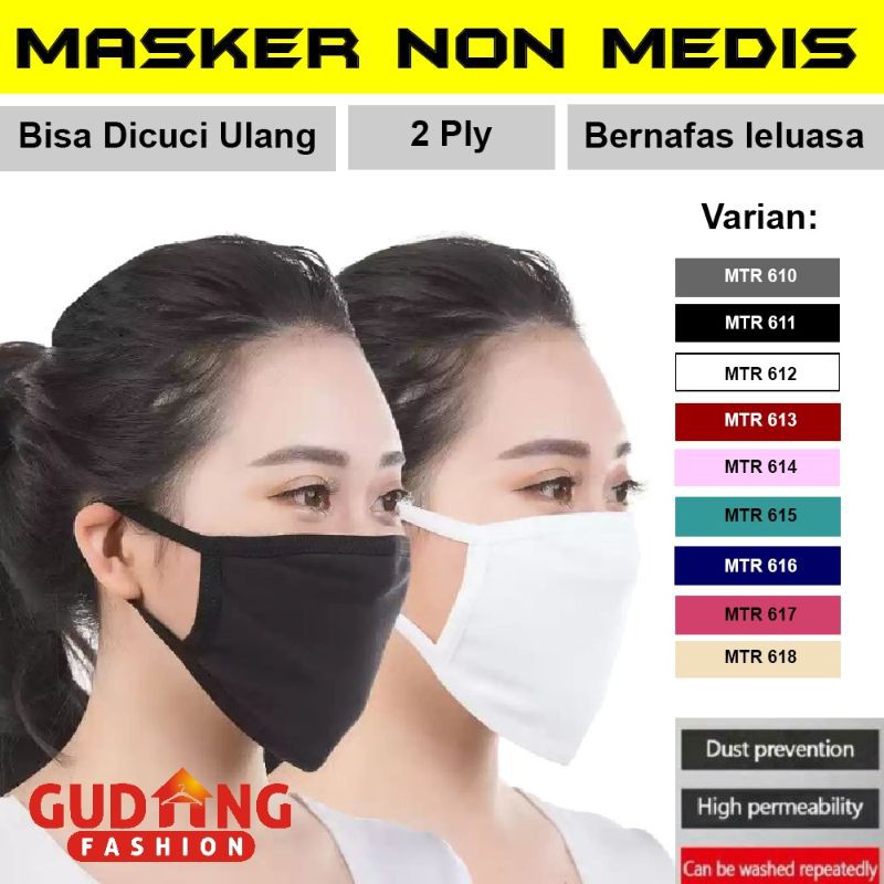 Masker Kain Katun 2 Ply Banyak Pilihan Warna