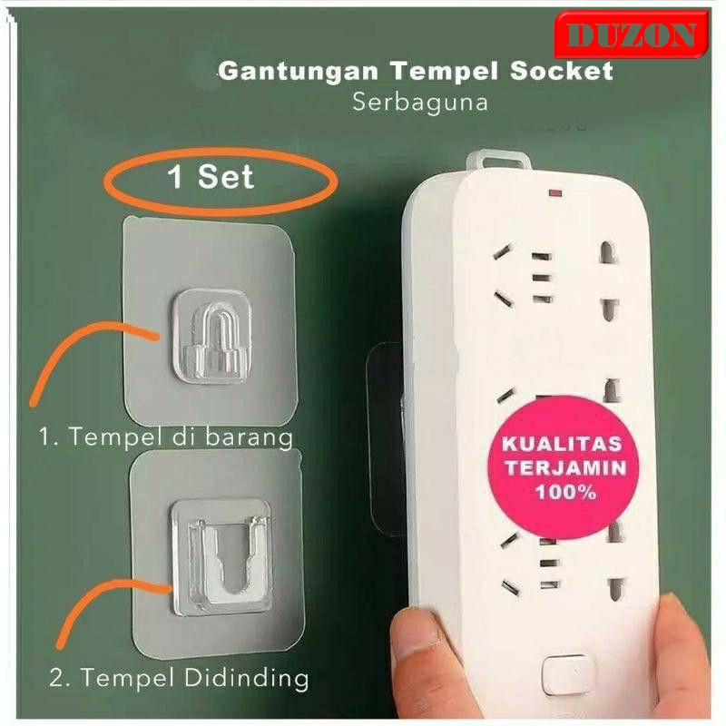 TEMPELAN MAGIC HOOK SOCKET 1SET PLUS MINUS GANTUNGAN TEMPEL SERBAGUNA