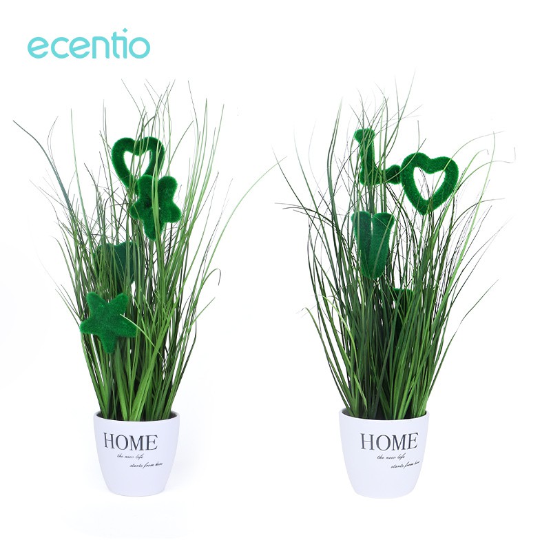 

Ecentio Bunga Hias Tanaman rumput buatan dengan motif bintang dan tulisan