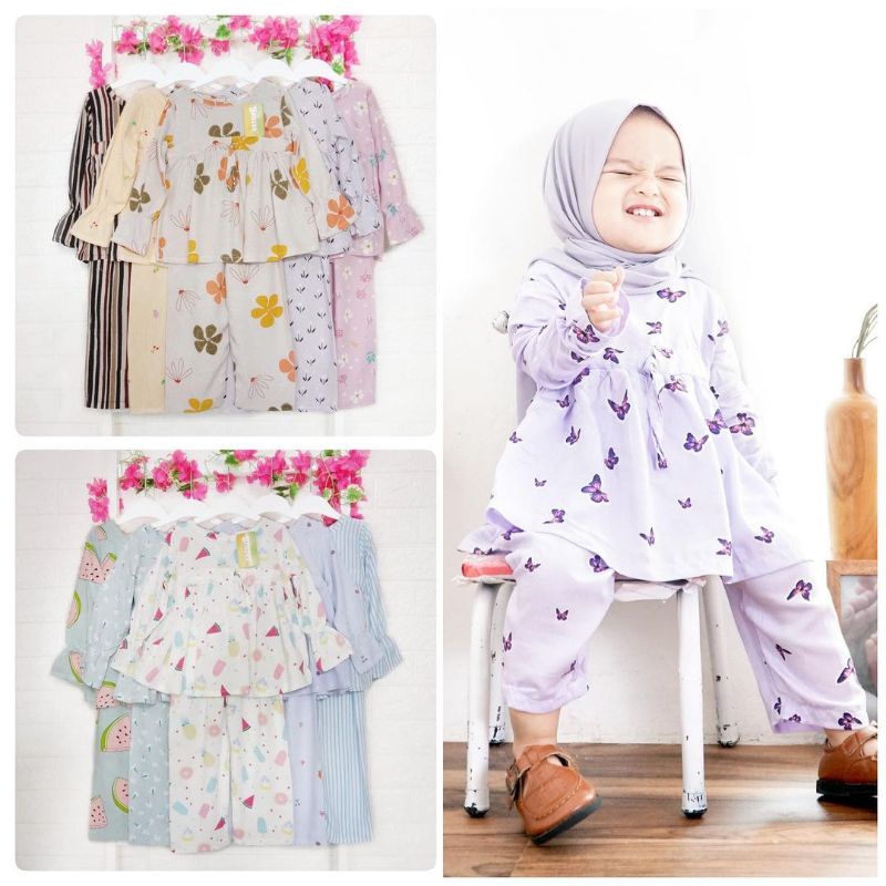 PILIH MOTIF Setelan Anak Perempuan ALMEERA 1-4 tahun  Setelan Anak Rayon Premium Beuzee