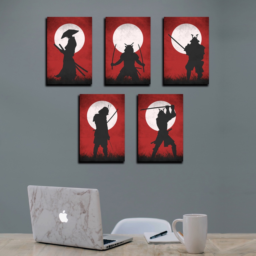 Hiasan Dinding 30x40 Samurai Jepang Dekorasi Besar Jumbo Big Hiasan Dinding Minimalis Dekorasi Kamar