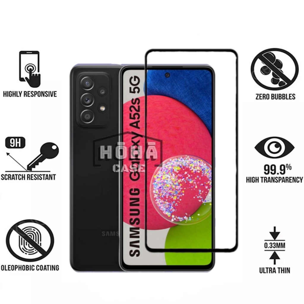 PROMO Tempered Glass SAMSUNG Galaxy A52s Full Layar Screen Guard Protector List Hitam Antigores Kaca