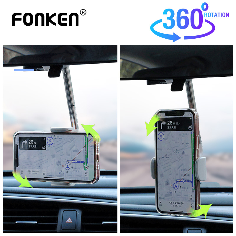 Fonken Bracket Dudukan Handphone Iphone 11 12 Samsung Untuk Kaca Spion Tengah Mobil