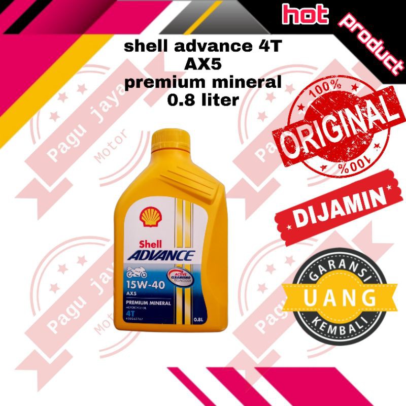 Oli mesin SHELL ADVANCE AX5 15W-40 0.8 liter