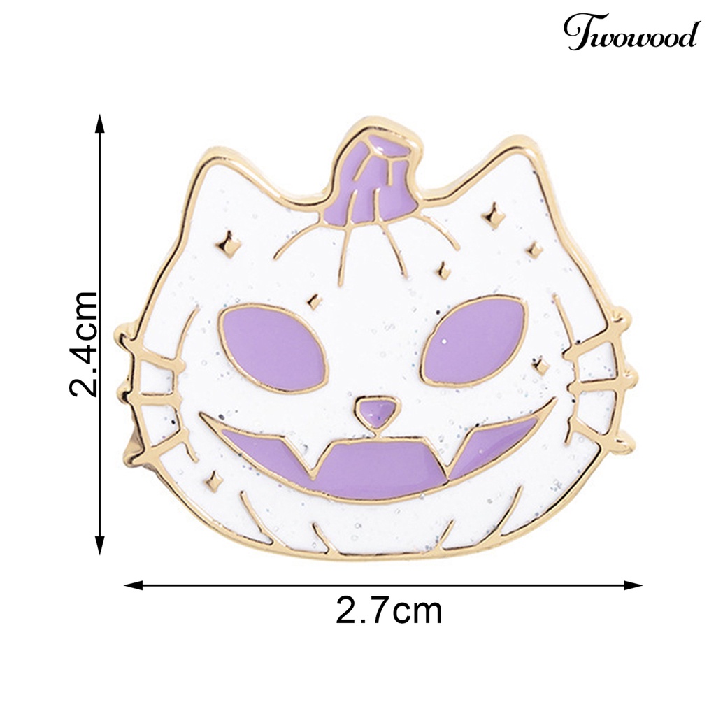 Twowood Halloween Brooch Anti-scratch Attractive Alloy Cartoon Pumpkin Brooch Pin for Backpack