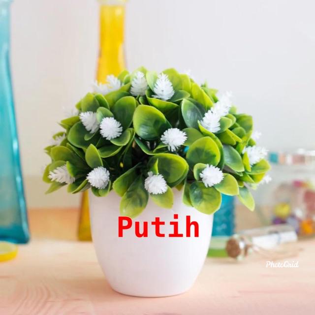 TIB / COD-P2039. Bunga Plastik/Bunga tanaman dekorasi-Putih